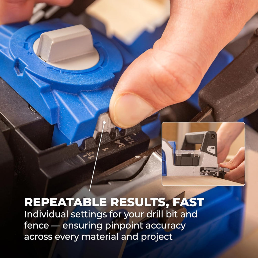 Kreg Rebel 20V Ionic Drive Pocket-Hole Joiner Kit - With 20V Blue Ion Charger & 2Ah Battery Pack - Cordless Precision Joinery Tool for Woodworking & Carpentry - Woodworking Tools - KPTBRB100A