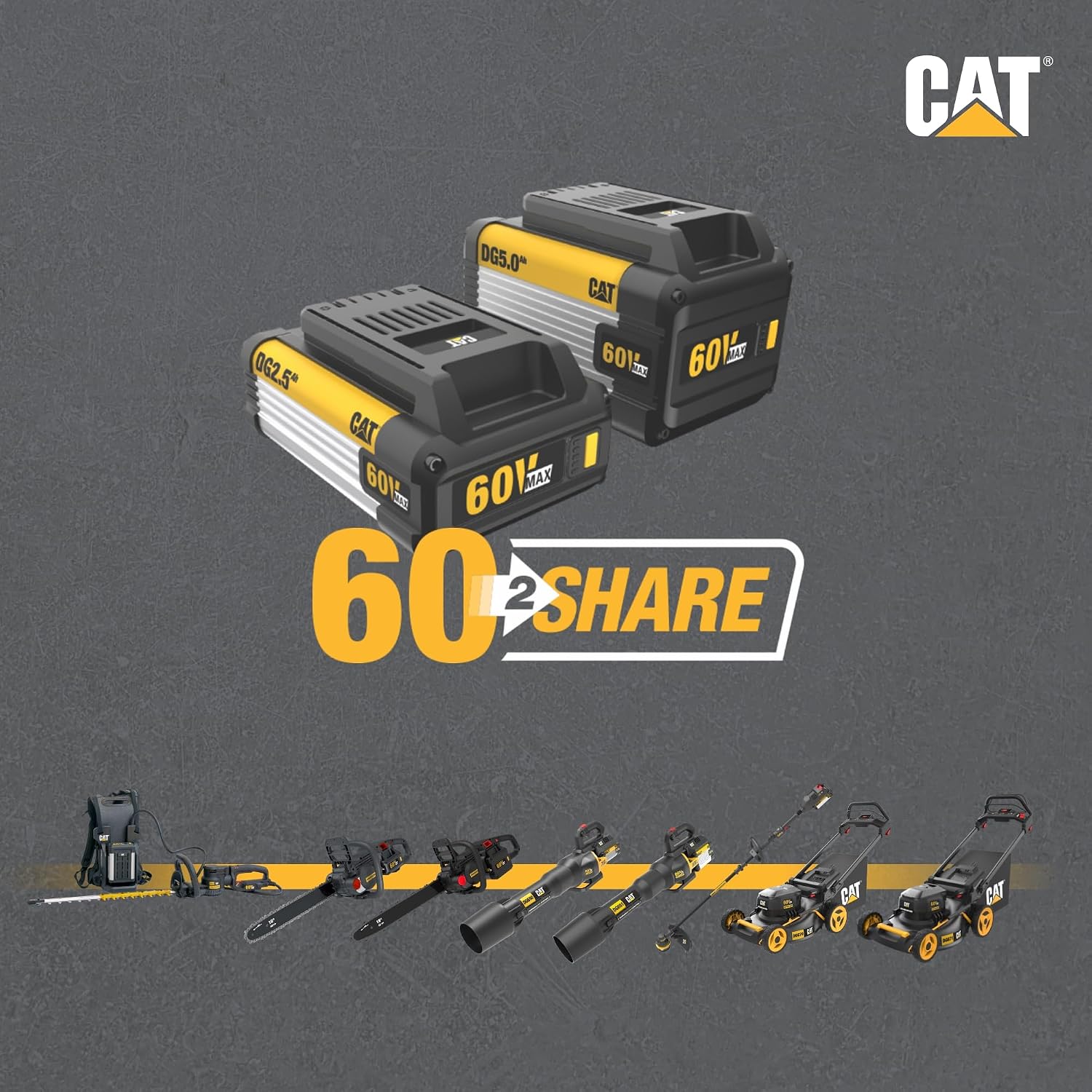 Cat DG610 60V 15' Brushless String Trimmer Cordless with Dual Line Bump Feed Head, Edger with Quick Line Load, Weed Trimmer with ECO Mode for Extended Runtime – Battery & Charger Included