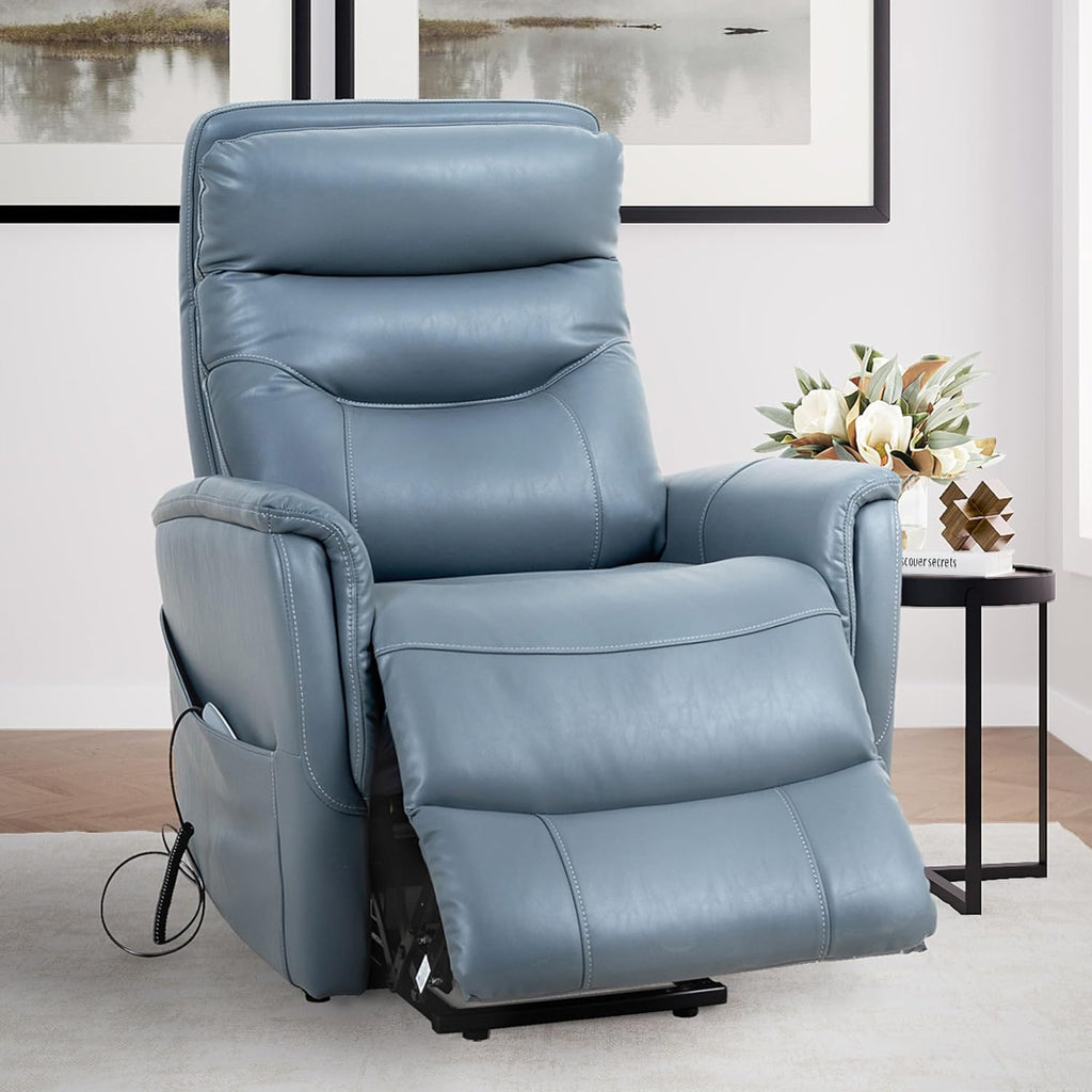 Parker Living Gemini - Softy Azure Power Lift Recliner Chair Two-Pack with Articulating Headrest, 90% Polyester and 10% PU, Electric Recliner for Living Room, Bedroom