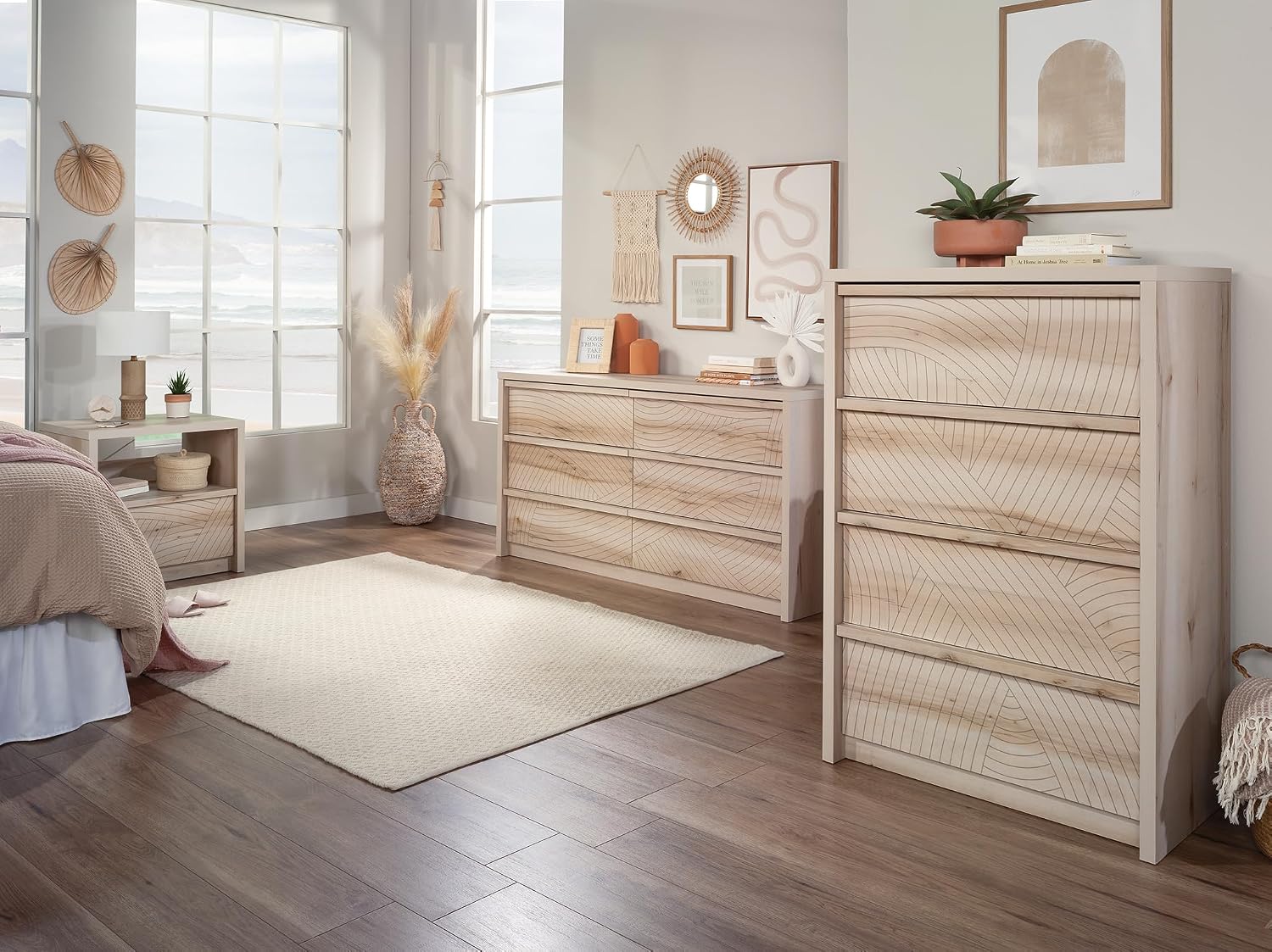 Sauder Harvey Park 6 Drawer Dresser for Bedroom Wooden Dressers & Chest of Drawers, in Pacific Maple