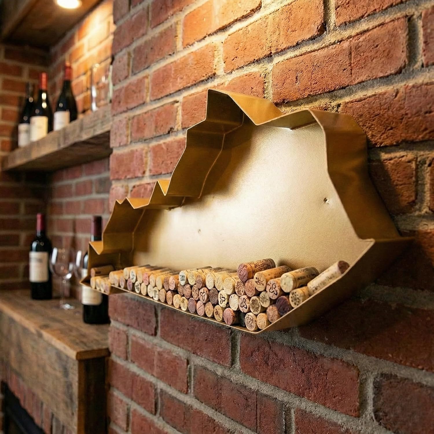 NEONSİGN Kentucky State Map Wine Cork Holder Metal Kentucky Decor Sign Wine Bar Pub Home Decoration (Gold, 18 inch)