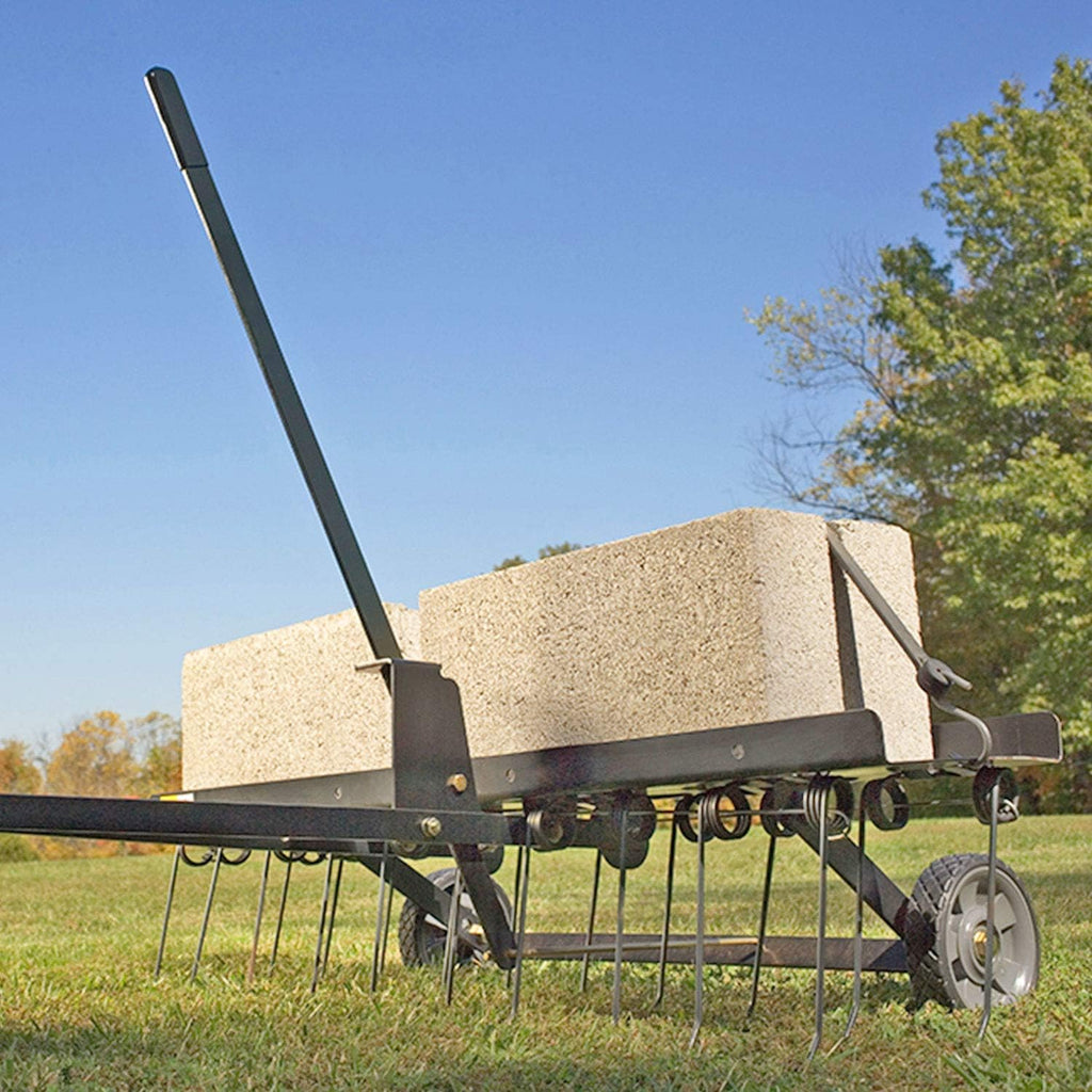 Brinly DT-402BH-A Tow Behind Dethatcher with Transport Mode, 40', Matte Black