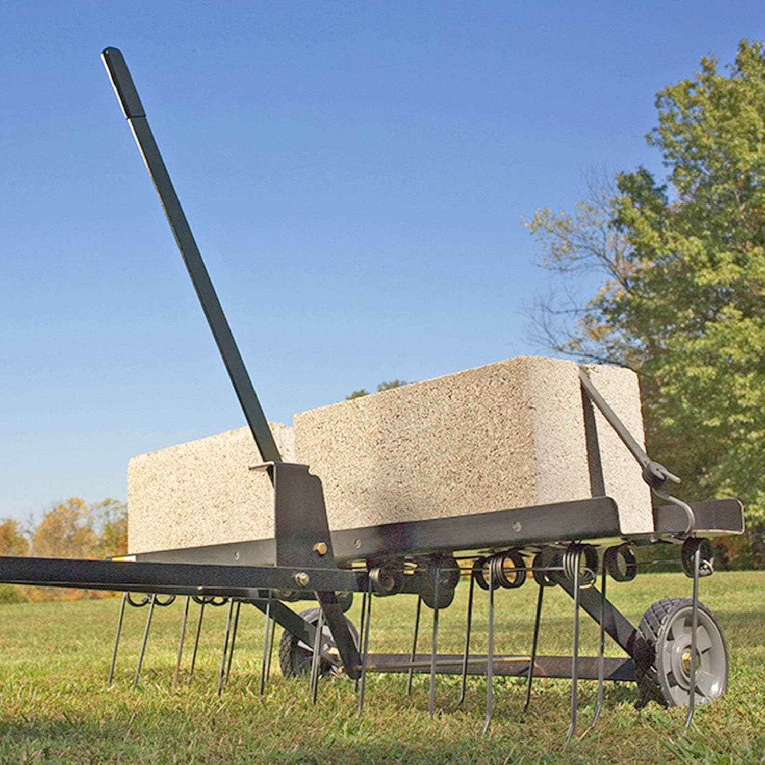 Brinly DT-402BH-A Tow Behind Dethatcher with Transport Mode, 40', Matte Black