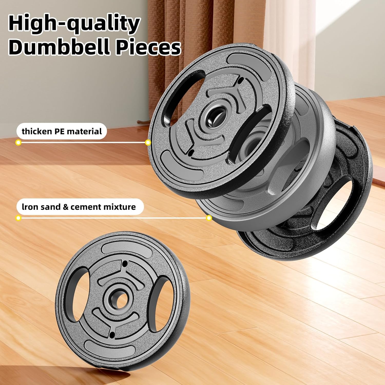 Adjustable Dumbbell Set, 10-90lbs Free Weights with Connector – 4 in 1 Dumbbells, Barbell, Kettlebell & Push Up Stand, Adjustable Weights Set for Home Gym Fitness Equipment for Men & Women