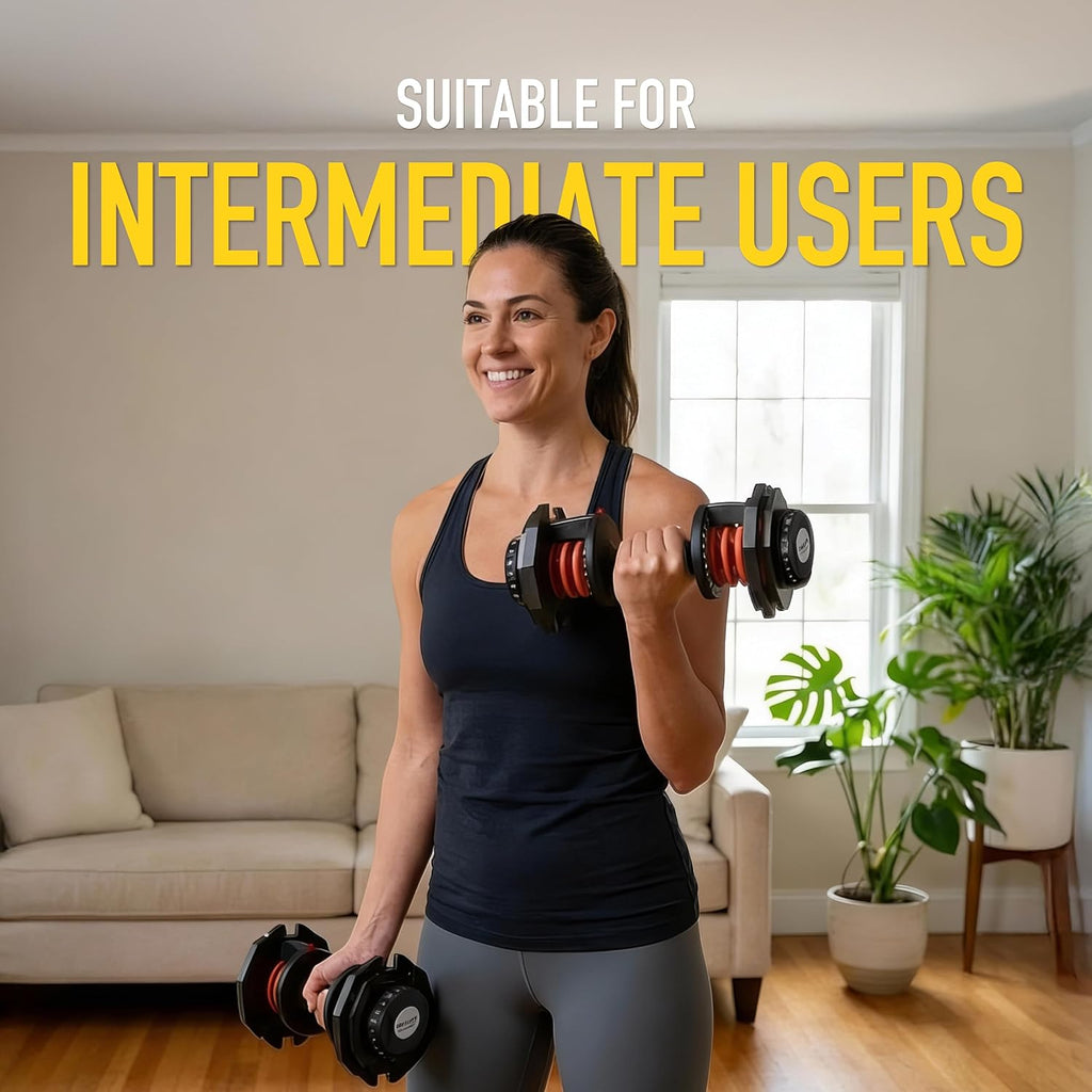 ATIVAFIT Adjustable Dumbbells Set of 2, 5–88LB Quick Adjust Free Weights with Double Safety Lock & Anti-Slip Steel Handle, Space Saving Home Gym Equipment for Full Body Strength Training