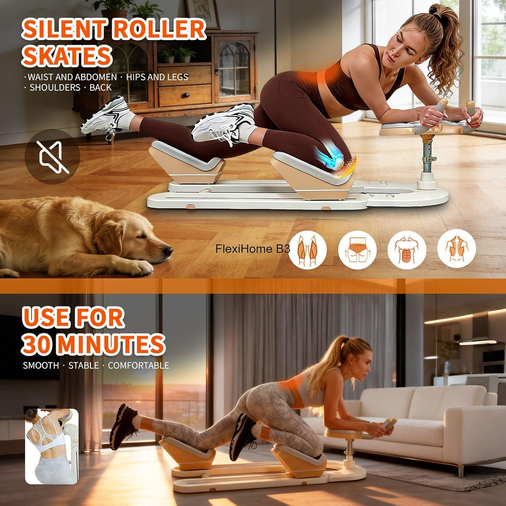 Spine Twist and Stretch Trainer, Adjustable Back Stretcher Machine, Detachable Waist Workout Equipment for Lower Back Pain Relief, Spine Decompression, Leg Stretching & Core Activation