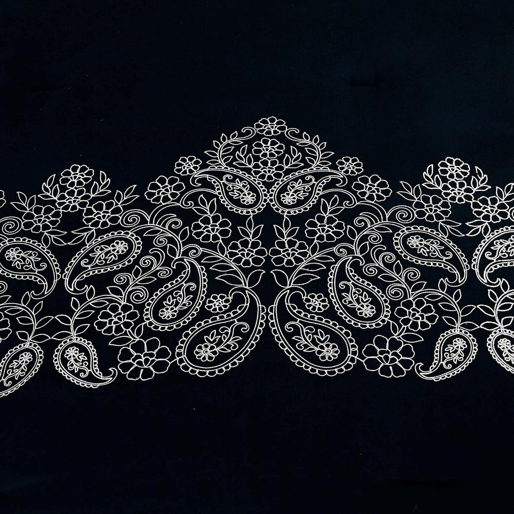 Chezmoi Collection Linz 7-Piece Black/White Paisley Floral Scroll Embroidered Comforter Set, King
