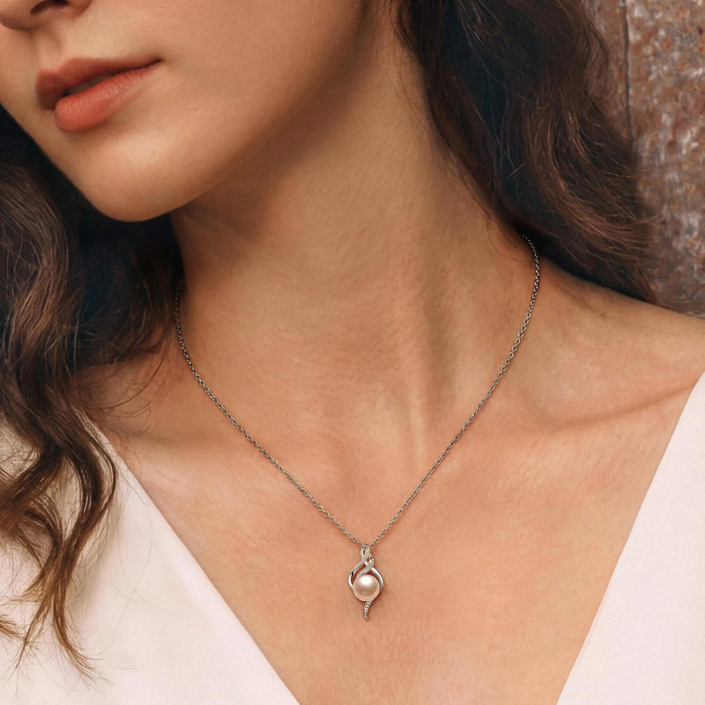 FANCIME Gift for Women Wife Natural Tahitian Pearl Necklace Sterling Silver Mysterious Ocean Treasure 10-12MM Black Pearl Luxury Jewelry Gift for Women, Mother, Wife, 16'+2' Adjustable