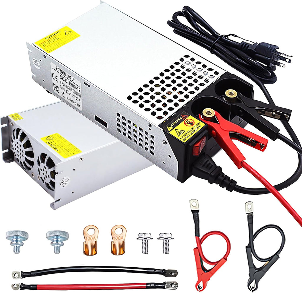 AC to DC 12V 125A 1500W Power Supply,120V to 12v Converter/110V to 12V Converter for RV Pump LED Strip CCTV Car Vacuum Stereo Disel Heater(DC12V-125A-1500W)