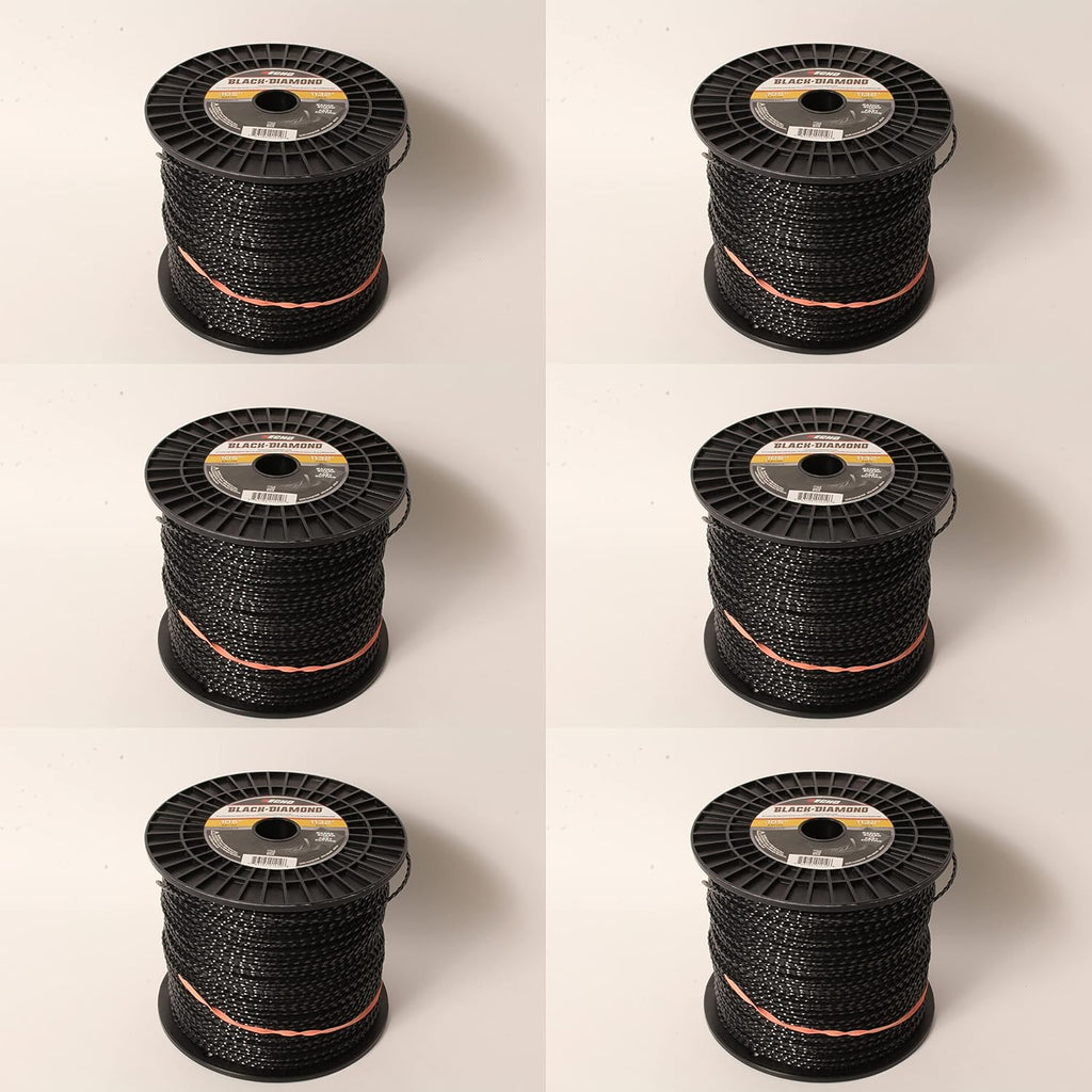 ECHO 6 PK 330105075 .105' Black Diamond Trimmer Line Spool 1,132' Square Twisted