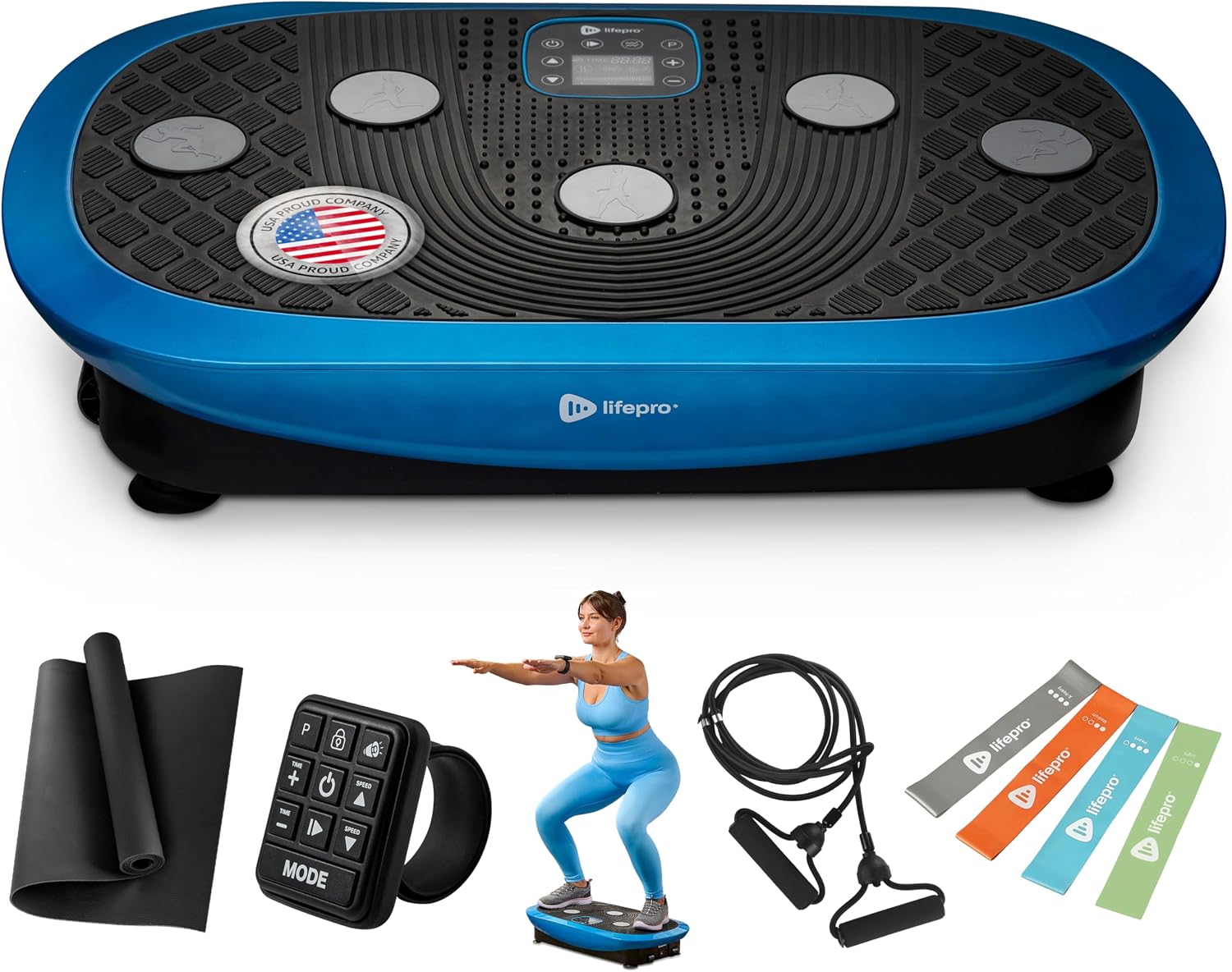 Lifepro 4D Vibration Plate Exercise Machine — Triple Motor, 7 Presets, 60 Speeds Rumblex Plus/Pro Vibrating Platform with Wrist Remote — Whole Body Shaker Vibration Plate for Lymphatic Drainage