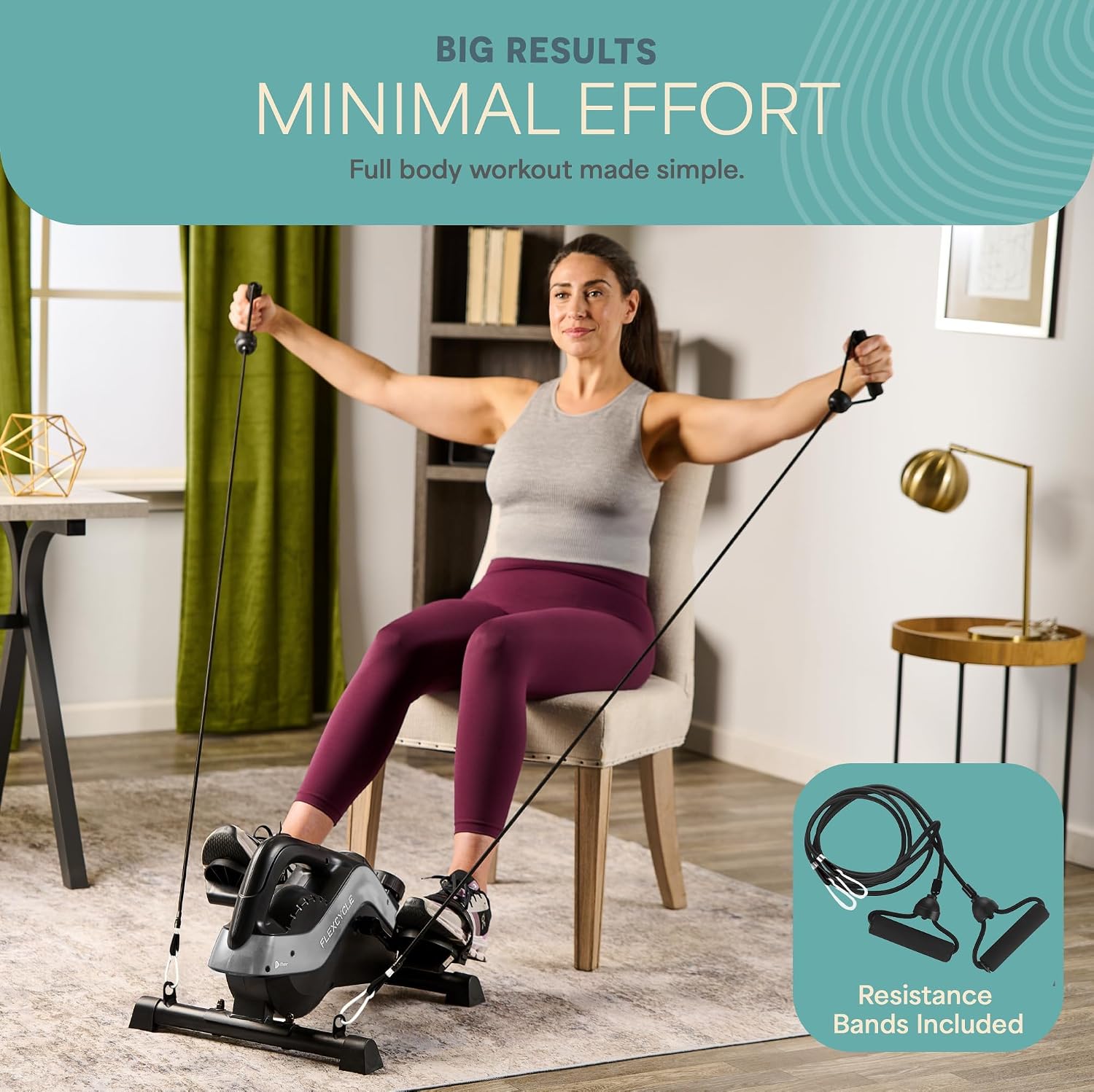 Lifepro Under Desk Elliptical Machine & Mini Bike – Quiet Desk Bike Pedal Exerciser for Seniors – FlexCycle Compact Under-Desk Bike & Foot Cycle Peddler – Portable Exercise Equipment for Home Office