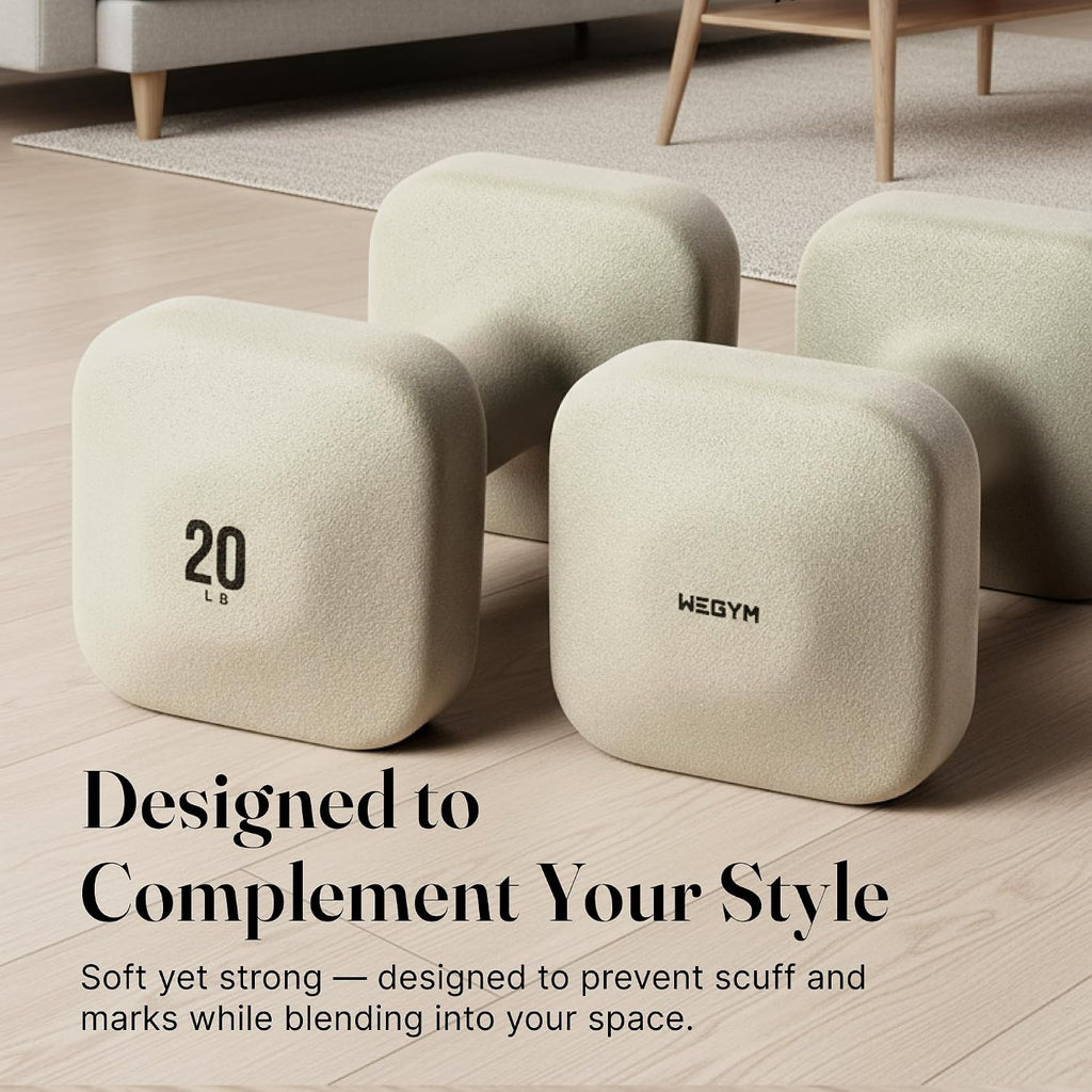 WeGym SafeGrip Square Dumbbells with Anti Slip Handles, Aesthetic Free Weights for Home Workouts, Stable Design Prevents Rolling during Floor Exercises