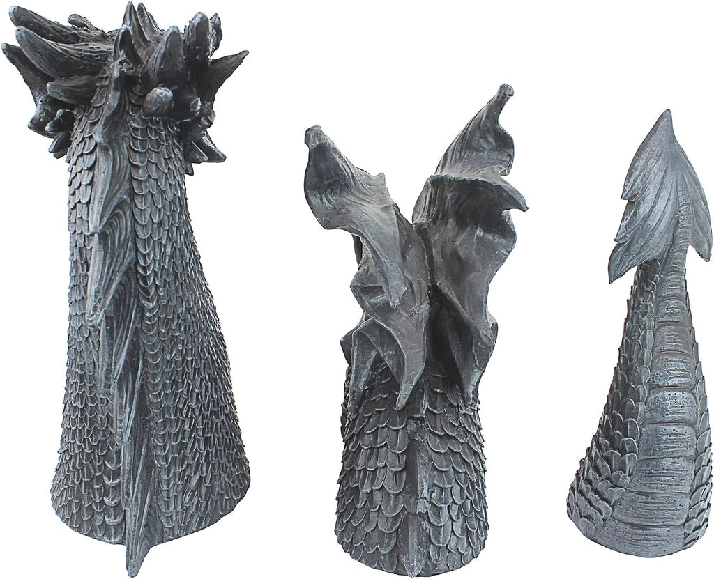 Design Toscano The Dragon of Falkenberg Castle Moat Lawn Garden Statue, 28 Inch Long, 14 Inch Tall, Cast Stone Resin, Gray Stone Finish