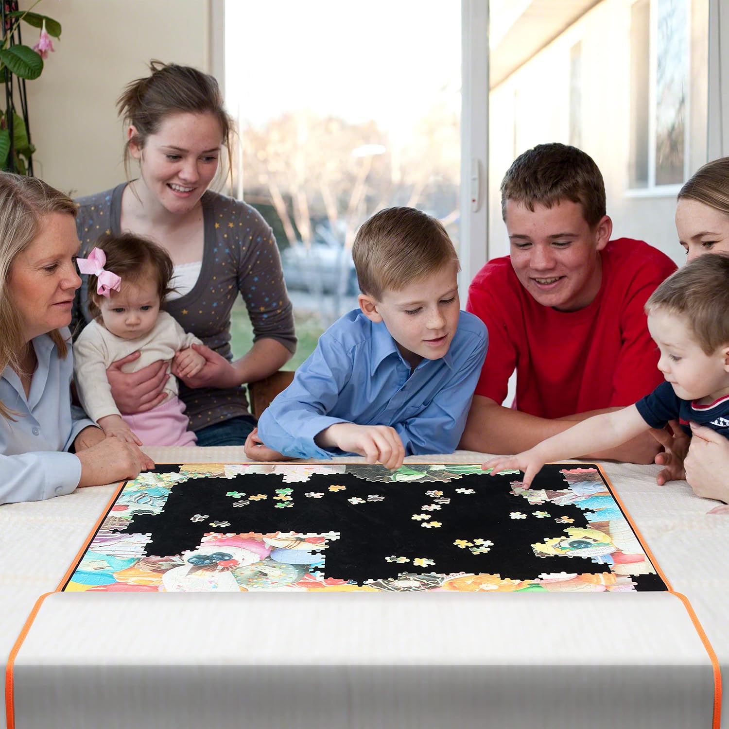 Becko US Jigsaw Puzzle Board Portable Puzzle Mat with Puzzle Dustproof Cover for Puzzle Storage Puzzle Saver, Non-Slip Surface, Up to 1000 Pieces (Black)