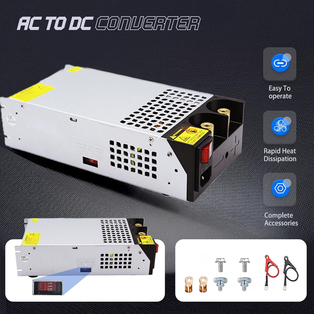 AC to DC 12V 125A 1500W Power Supply,120V to 12v Converter/110V to 12V Converter for RV Pump LED Strip CCTV Car Vacuum Stereo Disel Heater(DC12V-125A-1500W)