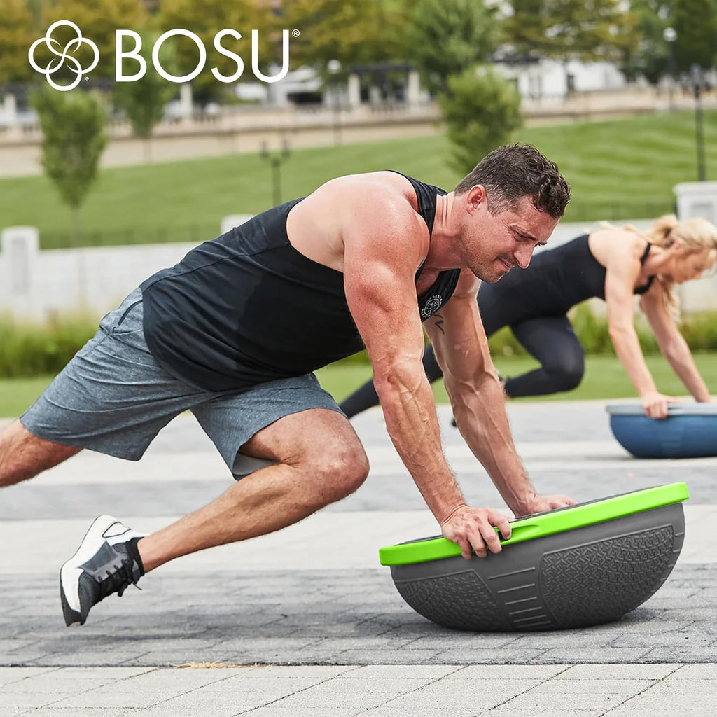 BOSU Nexgen Balance Trainer, Half-Ball Training Equipment, 65 cm Diameter, 300 lb Capacity - Burst-Resistant Stability Exercise Tool w/Non-Slip Base, Includes Hand Pump, Commercial-Grade