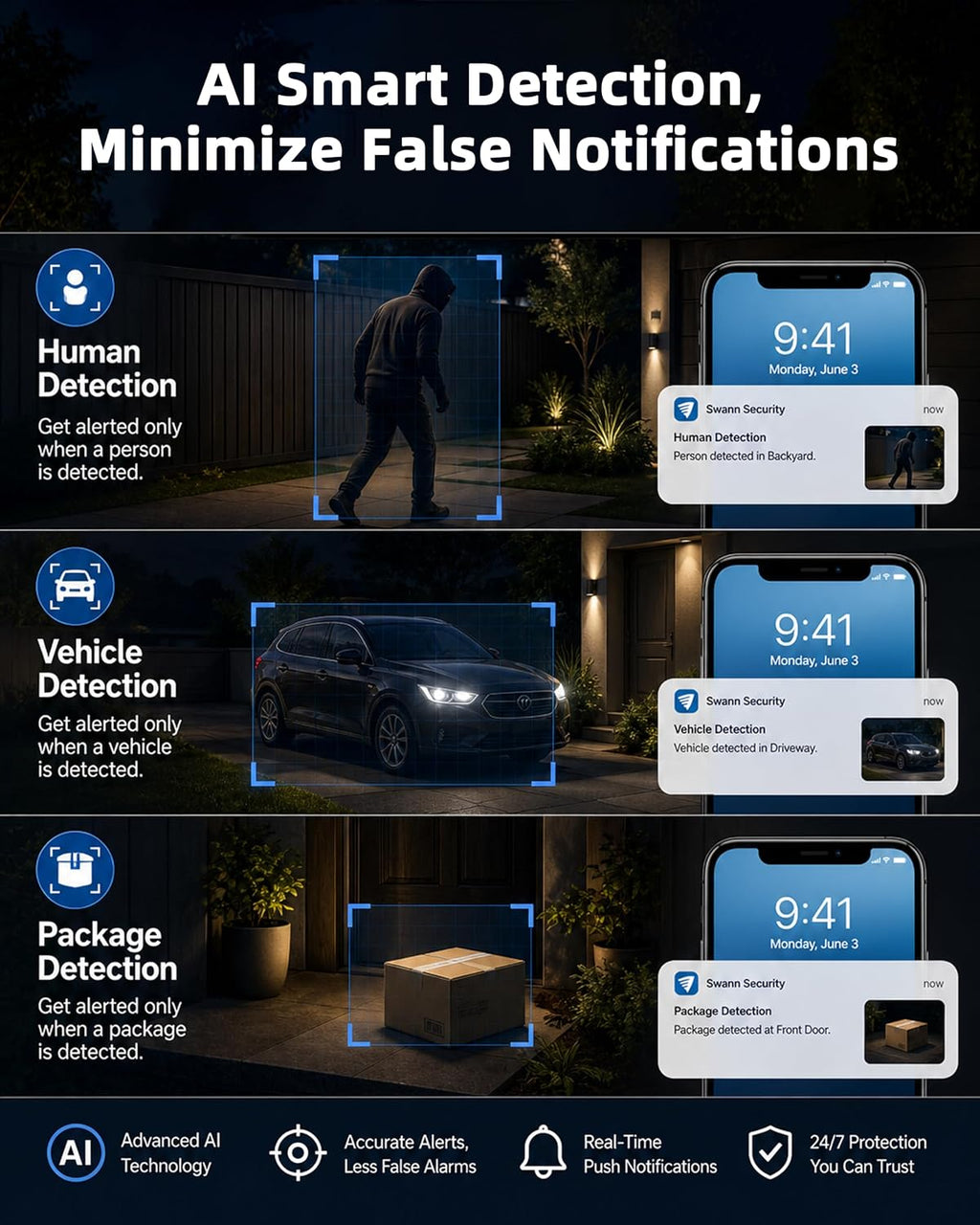 Swann EliteX 12MP 6K POE NVR Security Kit, 4 Pack Outdoor Wired Bullet Cameras, 8 Channel Surveillance System with AI Detection, Spotlight & Color Night Vision