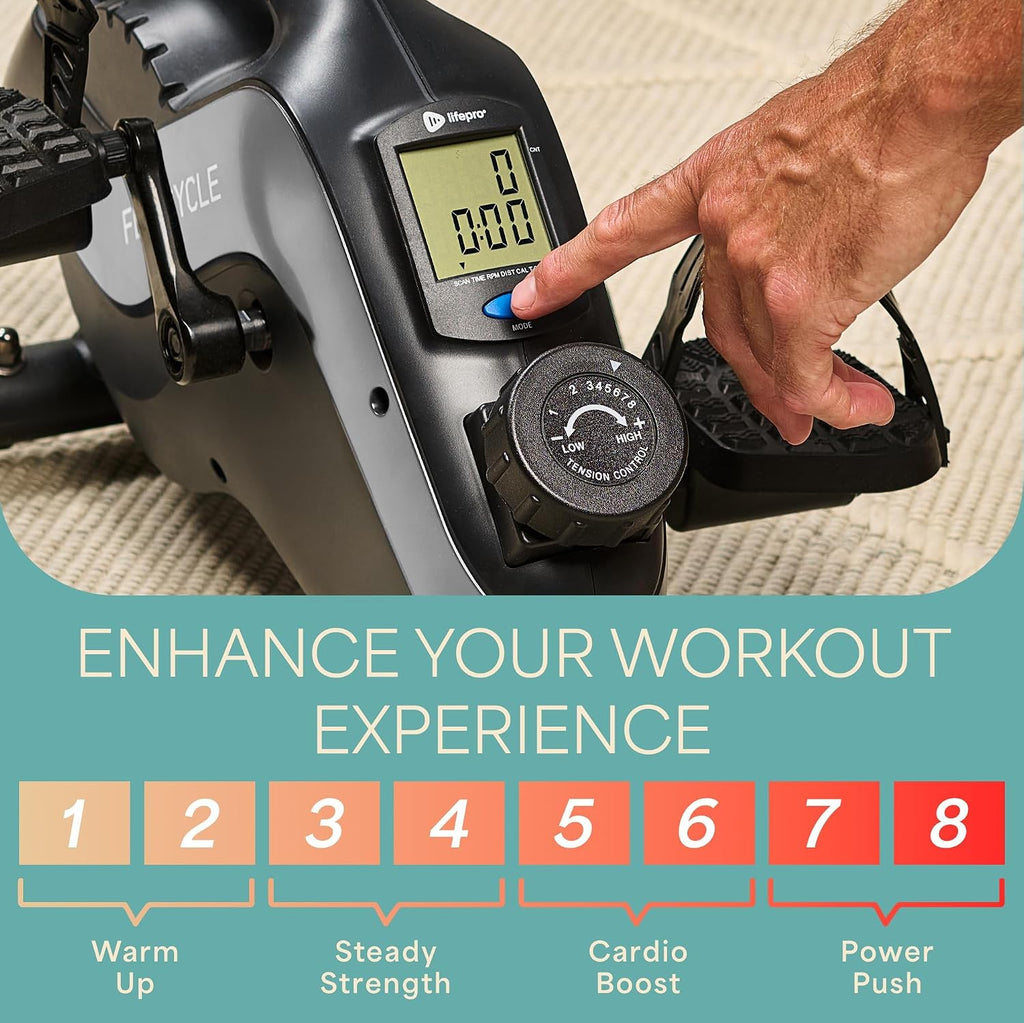 Lifepro Under Desk Elliptical Machine & Mini Bike – Quiet Desk Bike Pedal Exerciser for Seniors – FlexCycle Compact Under-Desk Bike & Foot Cycle Peddler – Portable Exercise Equipment for Home Office