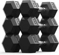 PAPABABE Dumbbell Set, Rubber Encased Home Gym Dumbbells, Weight Dumbbells for Women & Men, Hand Weights for Home Gym & Strength Training