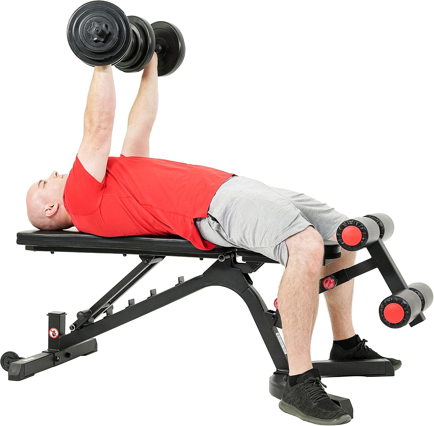 Sunny Health & Fitness Adjustable Weight Bench for Home Gym Strength Training, Incline/Decline, Multi-Position, High Weight Capacity