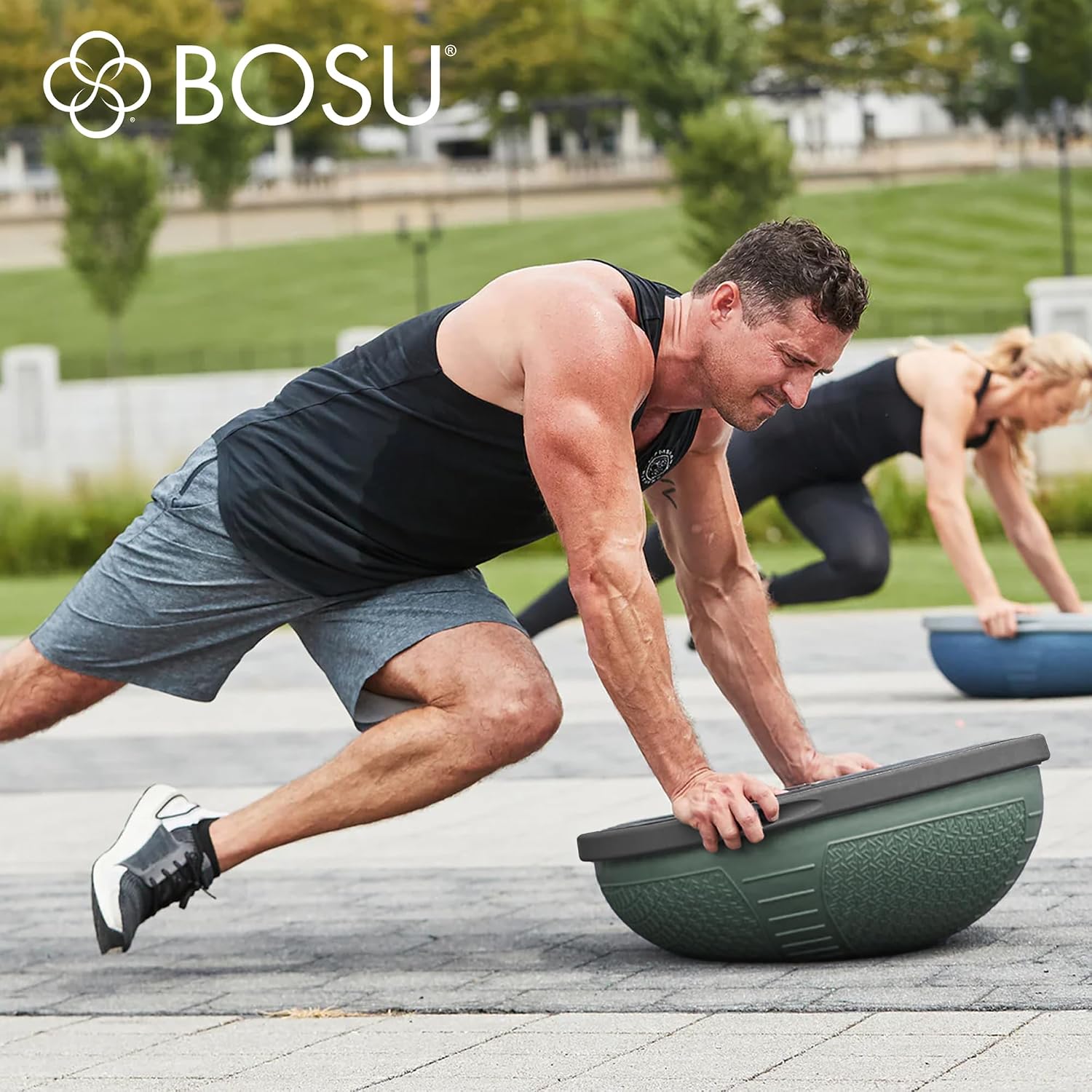 BOSU Nexgen Balance Trainer, Half-Ball Training Equipment, 65 cm Diameter, 300 lb Capacity - Burst-Resistant Stability Exercise Tool w/Non-Slip Base, Includes Hand Pump, Commercial-Grade