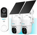 SOVMIKU Vicohome AI 2K Solar Security Camera Wireless Outdoor & Doorbell, Two Way Audio,Motion Detection, 360° View,Easy to Setup,Color Night Vision,Audible Flashlight Siren
