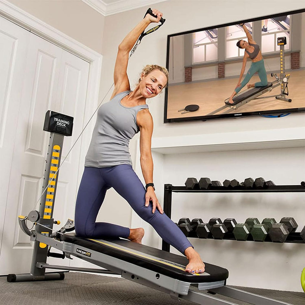 Total Gym Fit Anniversary Edition, Incline Bodyweight Training Home Exercise Machine w/ Upper Body System, 14 Levels of Resistance & XL Squat Stand