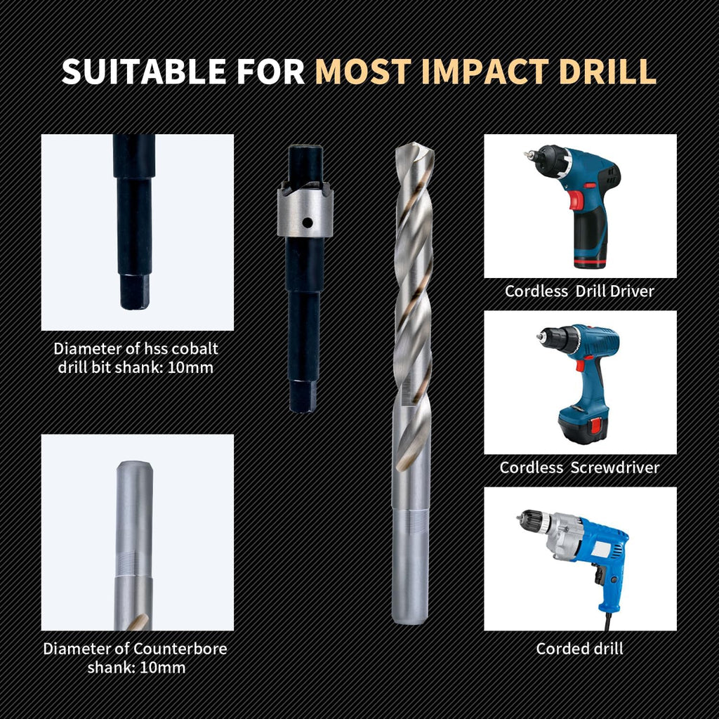 M12X1.5 Thread Repair Kit with Insert HSS Drill, Tap, Counterbore, Installation Driver, Metric, 10PCS Stainless Steel Insert M12X1.5X9.2MM