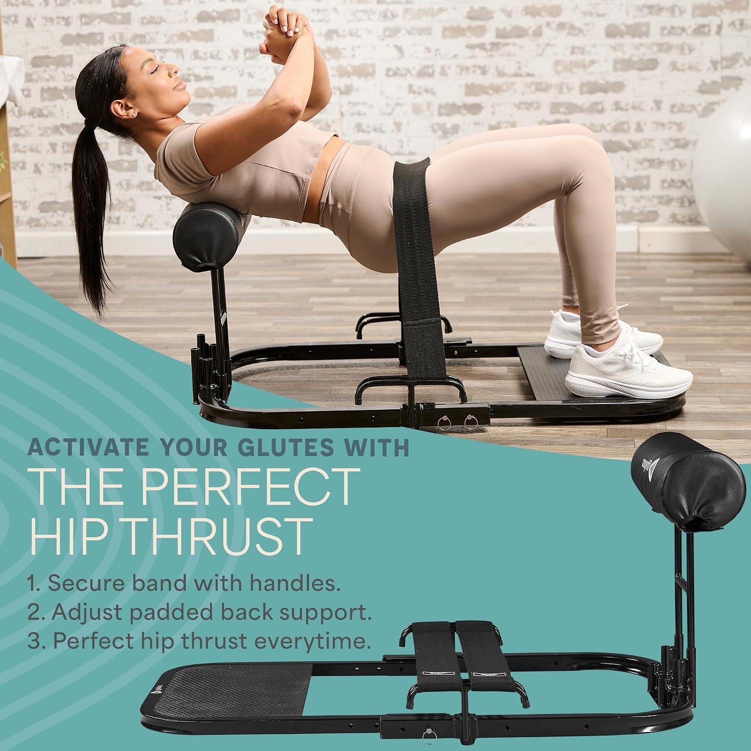 Lifepro Hip Thrust Machine – Adjustable Glutes Workout Equipment for Home – GluteBlast Foldable Booty Builder, Sissy Squat Machine, Thrust Glute Bench, Home Gym Glute Workout