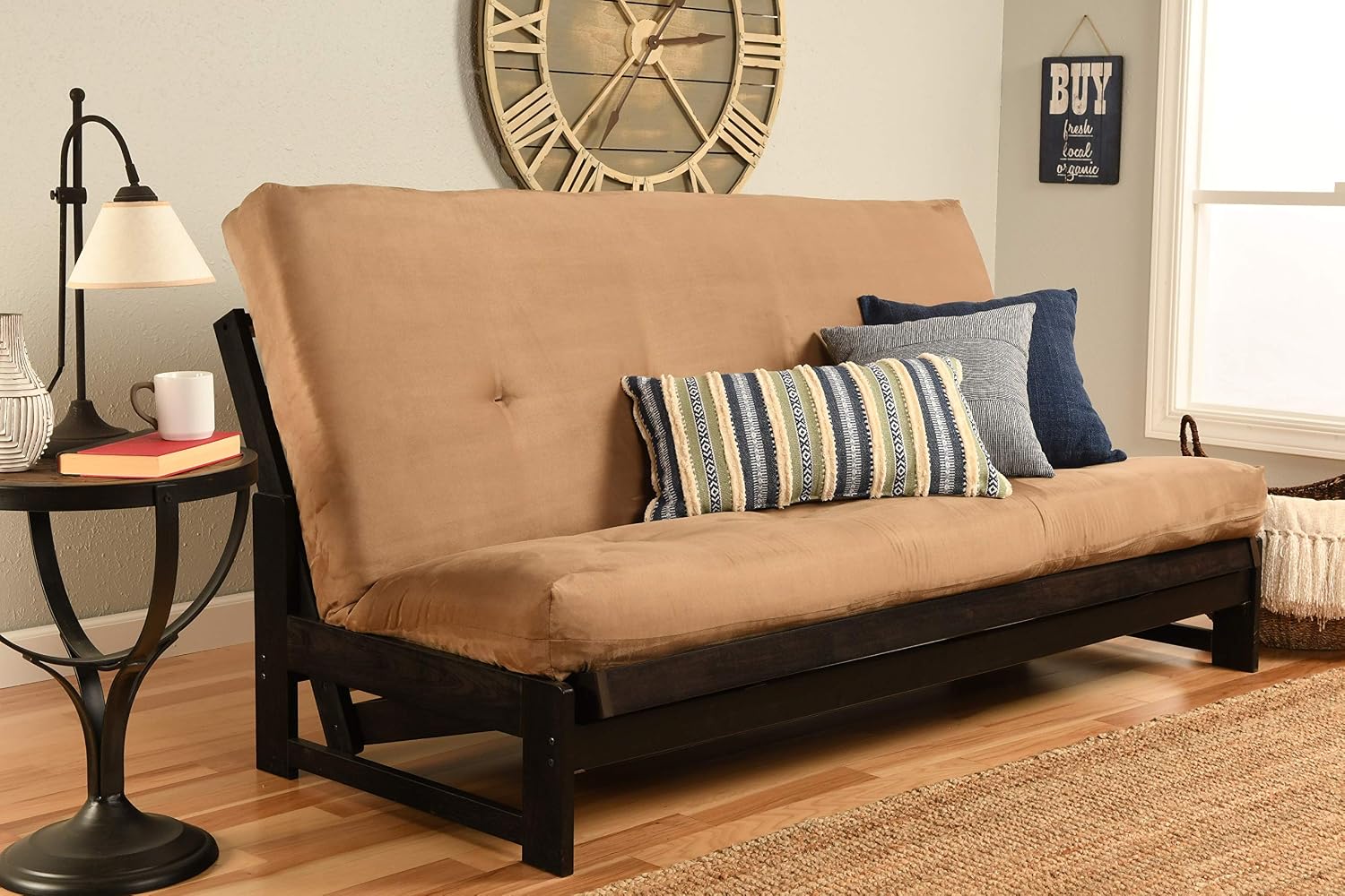 Kodiak Aspen Futon Set with Reclaim Mocha Finish, Suede Peat