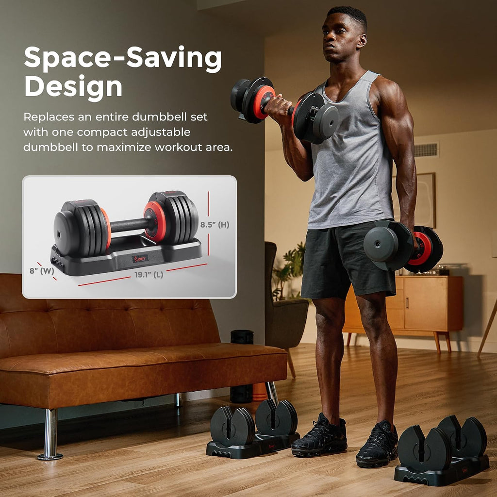 Sunny Health & Fitness Elite Adjustable Dumbbell