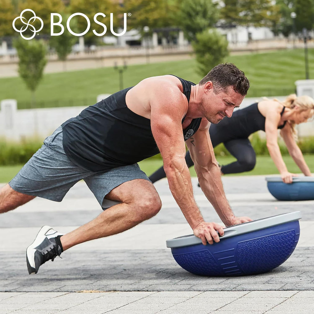 BOSU Nexgen Balance Trainer, Half-Ball Training Equipment, 65 cm Diameter, 300 lb Capacity - Burst-Resistant Stability Exercise Tool w/Non-Slip Base, Includes Hand Pump, Commercial-Grade