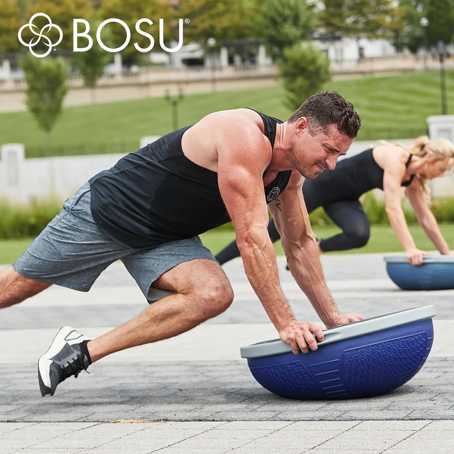 BOSU Nexgen Balance Trainer, Half-Ball Training Equipment, 65 cm Diameter, 300 lb Capacity - Burst-Resistant Stability Exercise Tool w/Non-Slip Base, Includes Hand Pump, Commercial-Grade