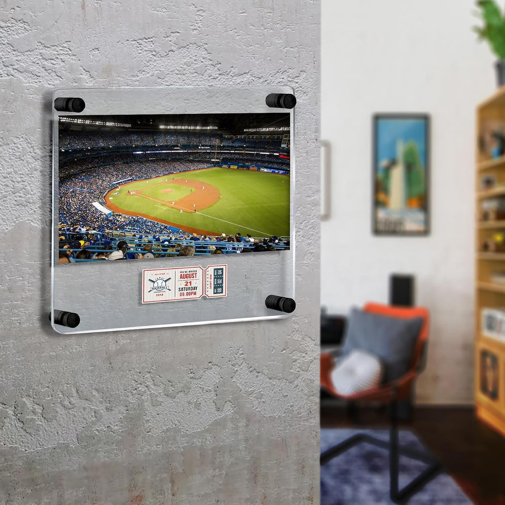 Azar Displays 105520-BLK Floating Acrylic Gallery Wall Set of Four Floating Frames with Stand Off Caps: 16' x 16' Graphic Size, Overall Frame Size: 20' x 20', Black, 4-Pack