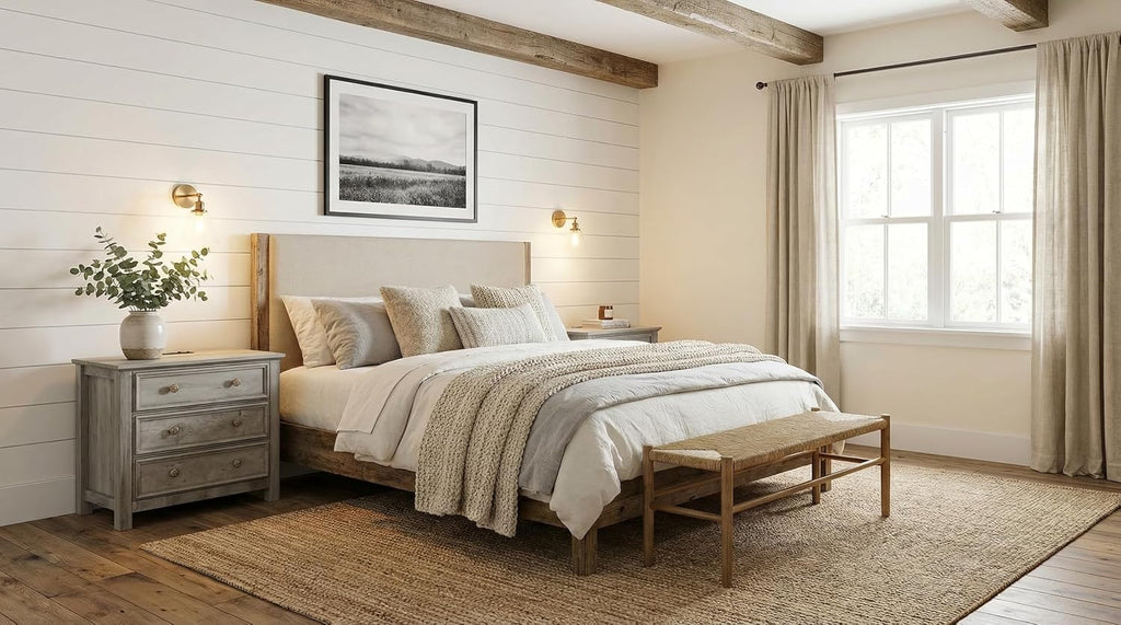 LGHM Large Nightstand with Charger Station, 27' W Night Stand with 3 Large Drawers, Accent Small Dresser Bed Side Table, Stable Thick Wood Legs, Timeless Look,Gray