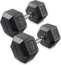 Philosophy Gym Rubber Coated Hex Dumbbell Hand Weights, Pairs