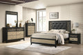 Modern Contemporary King 5PC Bedroom Set Made with Wood in Black and Natural