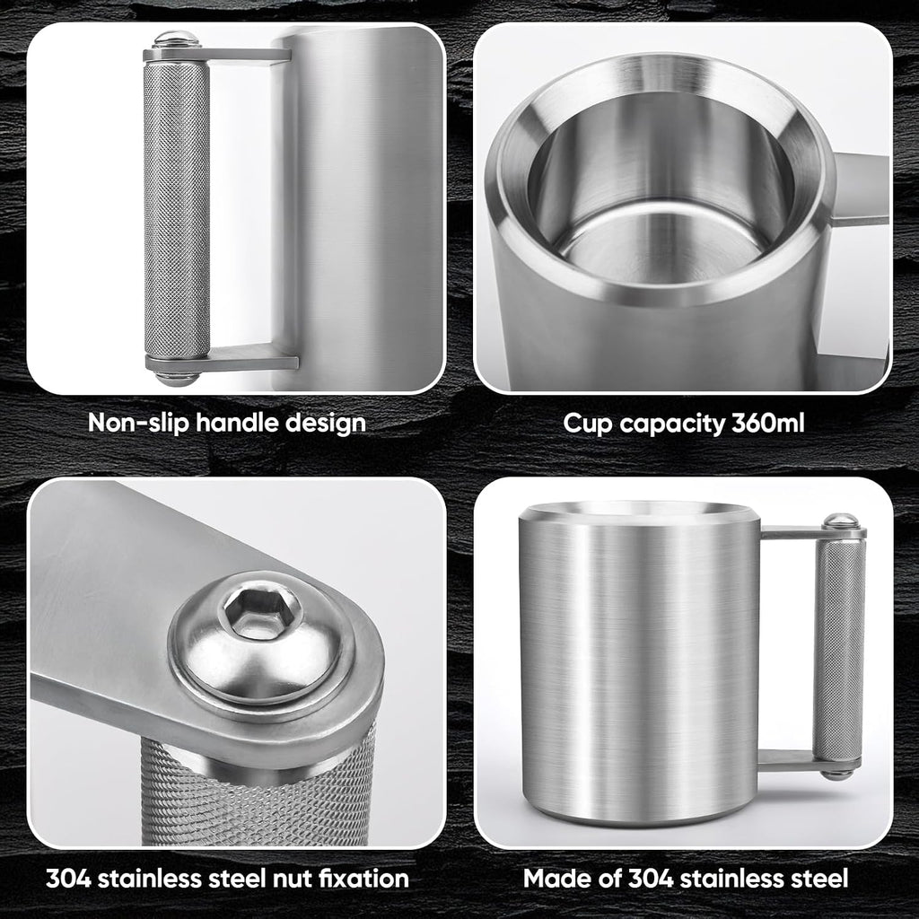 Mug,22LB/ 10KG Stainless Steel Cup,Super Dumbbell Fitness Sports Mug,Gym Exercise Coffee Lover Gift