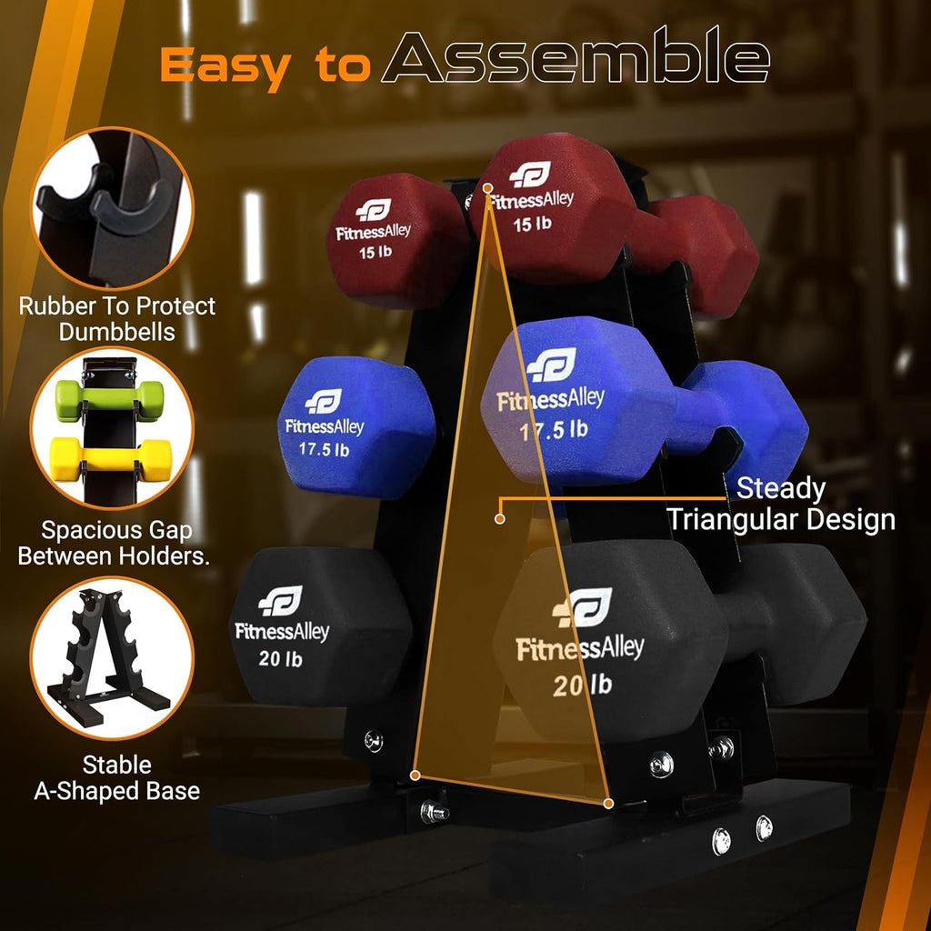 Dumbbells Storage Rack Neoprene Dumbbells Weight Rack - 2.0MM Thickness Weight Organizer Stand for Home Gym - Easy Assembly