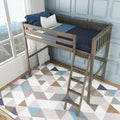 Max & Lily High Loft Bed, Twin Bed Frame for Kids, Clay