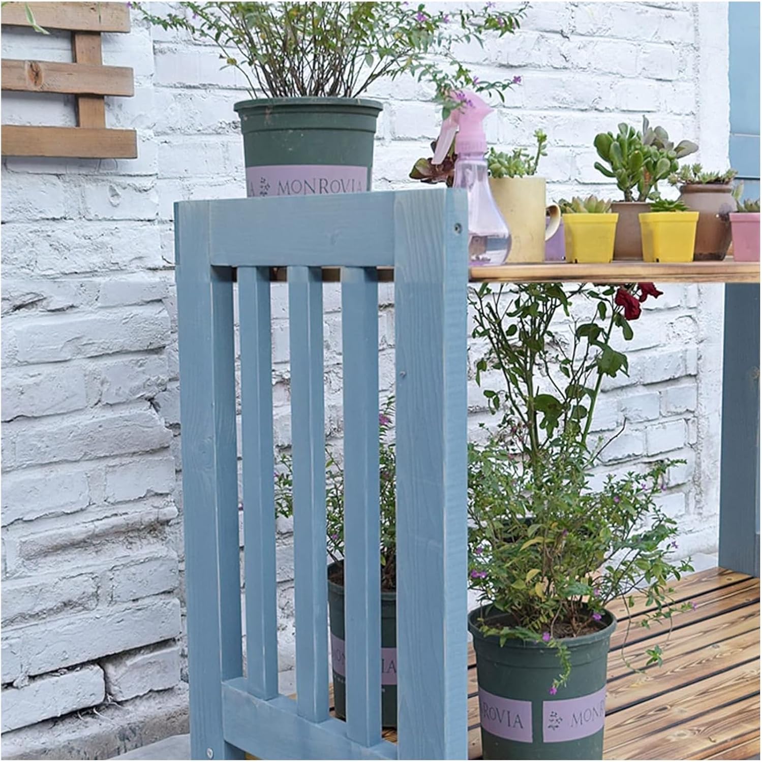Potting Bench Table,Garden Potting Table, Wooden Garden Potting Bench Garden Work Bench Open Shelf Decorate Plant Gardening Workstation for Patio Courtyards Balcony, 100x45x90cm