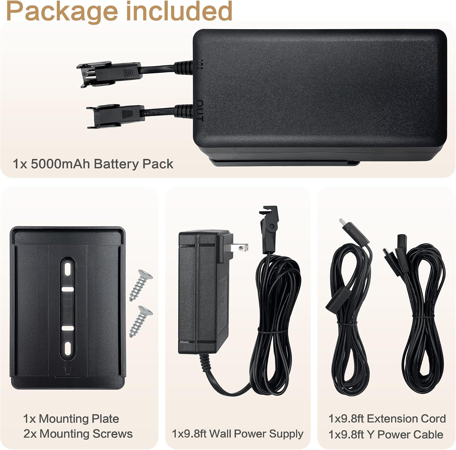 Power Recliner GreenPower 5000mAh Wireless Rechargeable Battery Pack Kits with Wall Power Supply Extension Cord and Y Power Cable