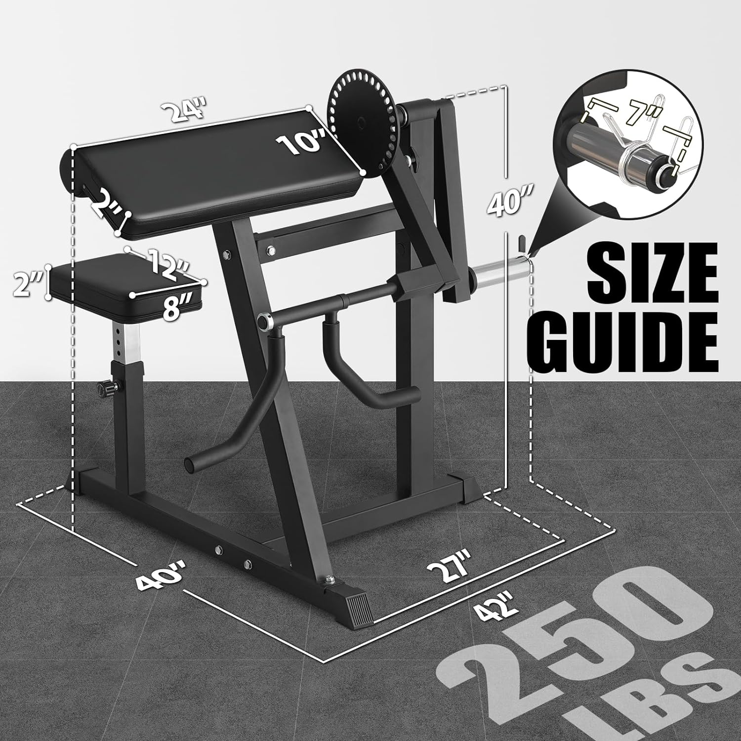 GMWD Bicep Tricep Curl Machine, 250LBS Plate Loaded Bicep Curls and Tricep Extension Machine, 2 in 1 Exercise Equipment for Home Gym Workout Station