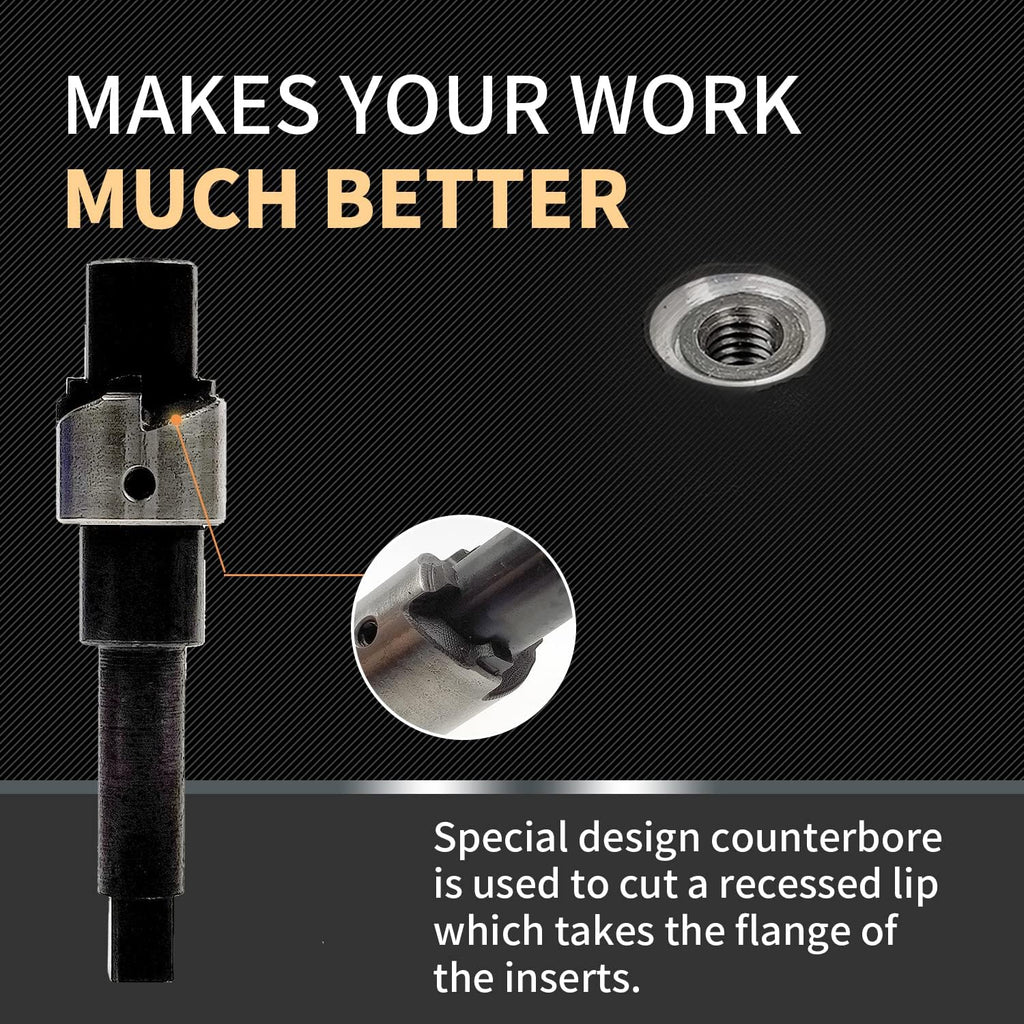 M12X1.5 Thread Repair Kit with Insert HSS Drill, Tap, Counterbore, Installation Driver, Metric, 10PCS Stainless Steel Insert M12X1.5X9.2MM