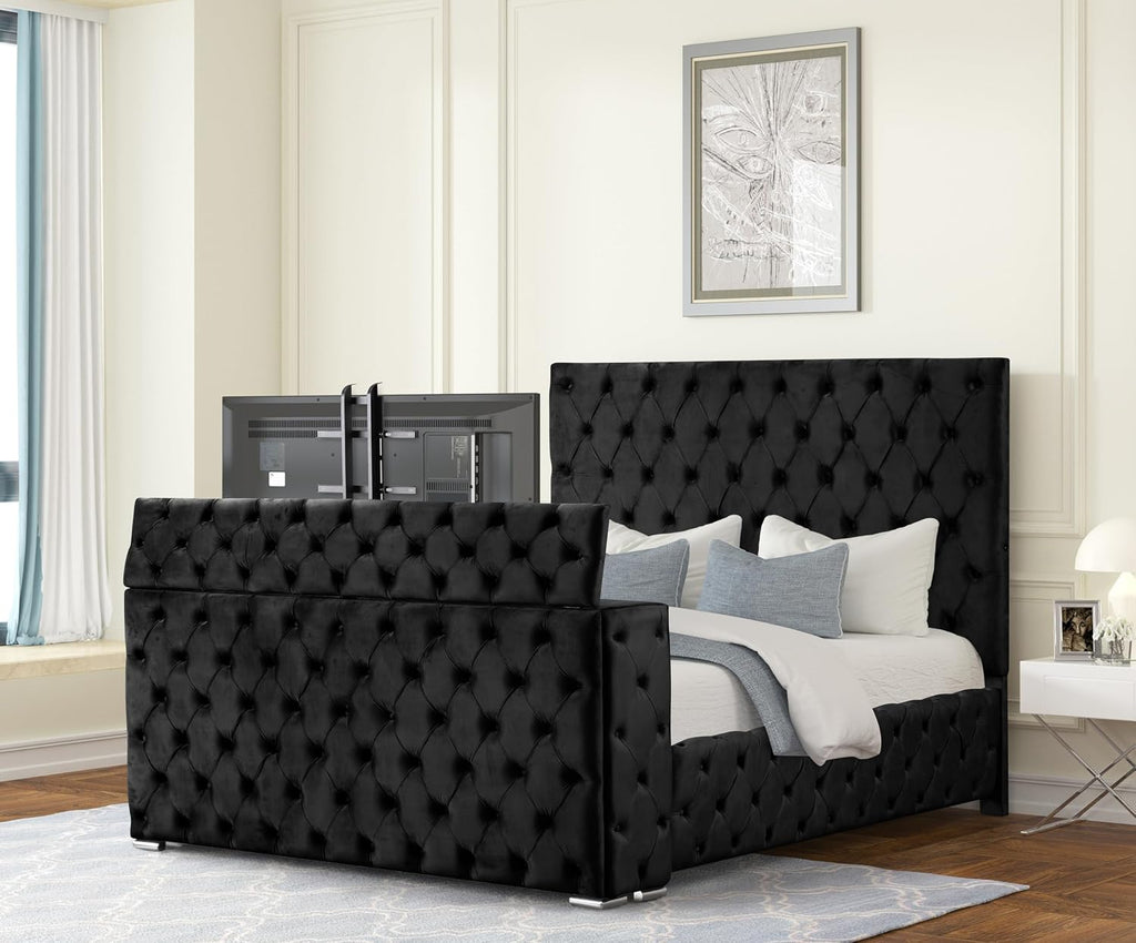 GOWE Encore Modern Style Tufted and Upholstered King 5PC Bedroom Set Made with Wood in Black(NJ Inventory)
