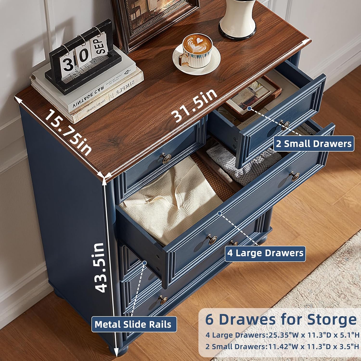 Farmhouse Dressers & Night Stand Set of 3, Wood 54' Wide Dresser & 43.5'Tall Chest of Drawers, 18' with Charging Station Nightstand, Bedroom Furniture 7 Drawer Dresser Set for Home Living Room Hallway