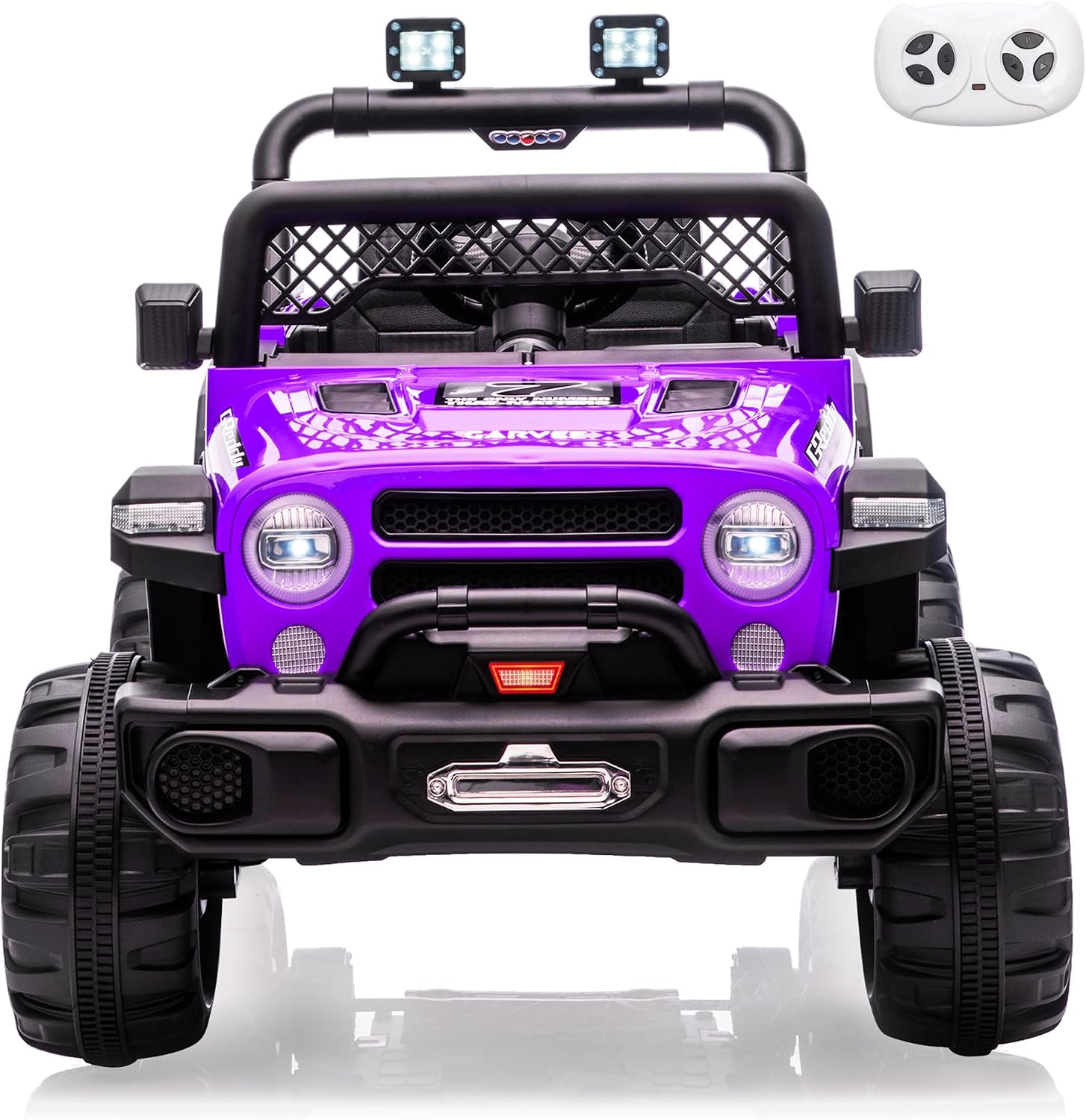 12V Ride on Truck，Kids Electric Car with Parent Remote Control| Features 3 Speeds Up to 6MPH, 2 * 550w Moto, Safty Belt，Spring Suspension, LED Lights, Music for Children Aged 2-8 Years(Purple