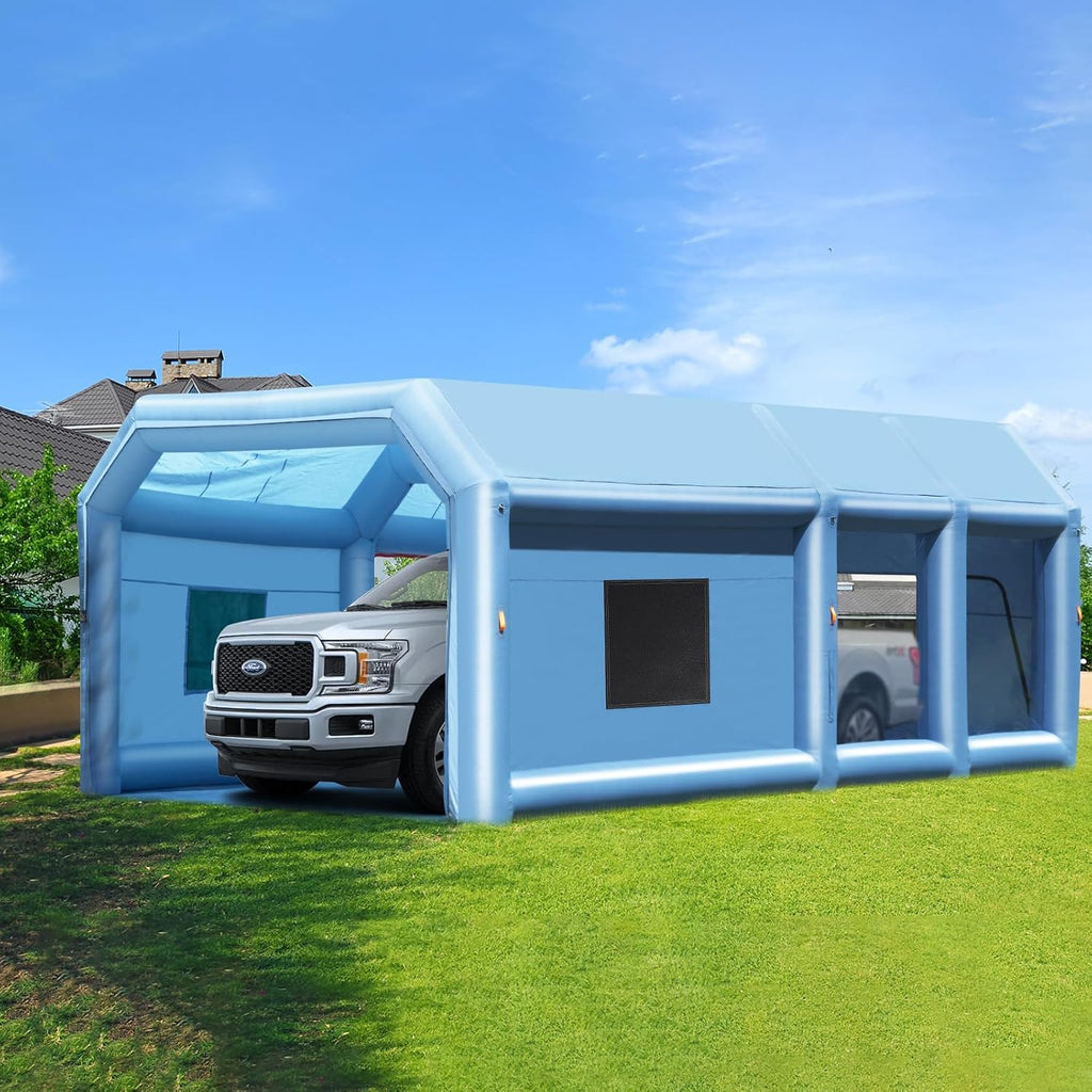 VEVOR Inflatable Paint Booth, Portable Car Paint Booth for Large Truck, 29.5 x 15.7 x 11.8 ft, with 950W+750W Powerful Blowers and Air Filter System, Van, Machinery