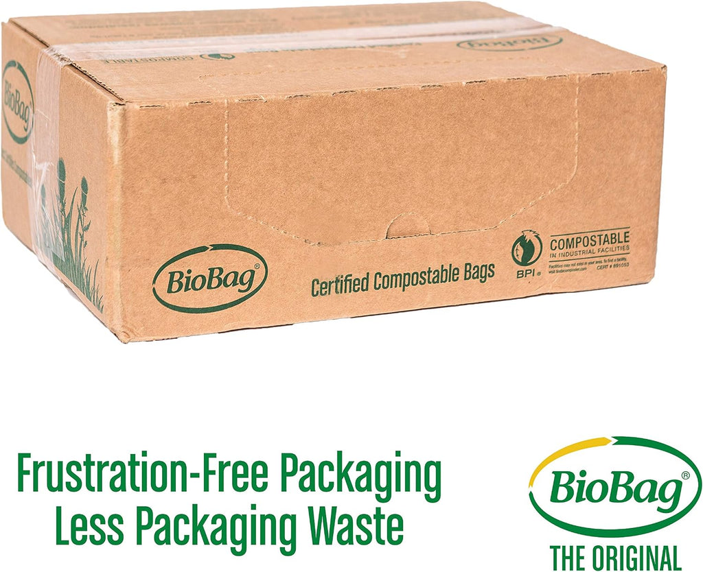 BioBag (USA) The Original Compostable Bag, 39 Gallon, 120 Count, 100% Certified Compostable Trash Bag Liners for Food Waste, Extra Strong and Durable, Trash Bag